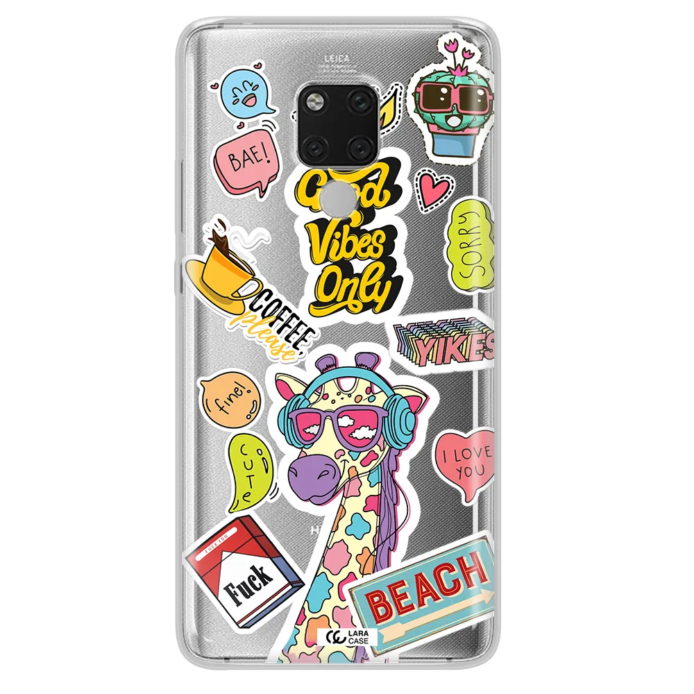 Giraffe Sticker Huawei Mate 20X Clear TPU Case