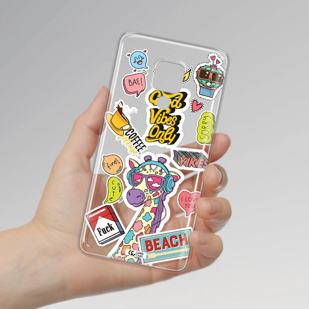 Giraffe Sticker Huawei Mate 20X Clear TPU Case