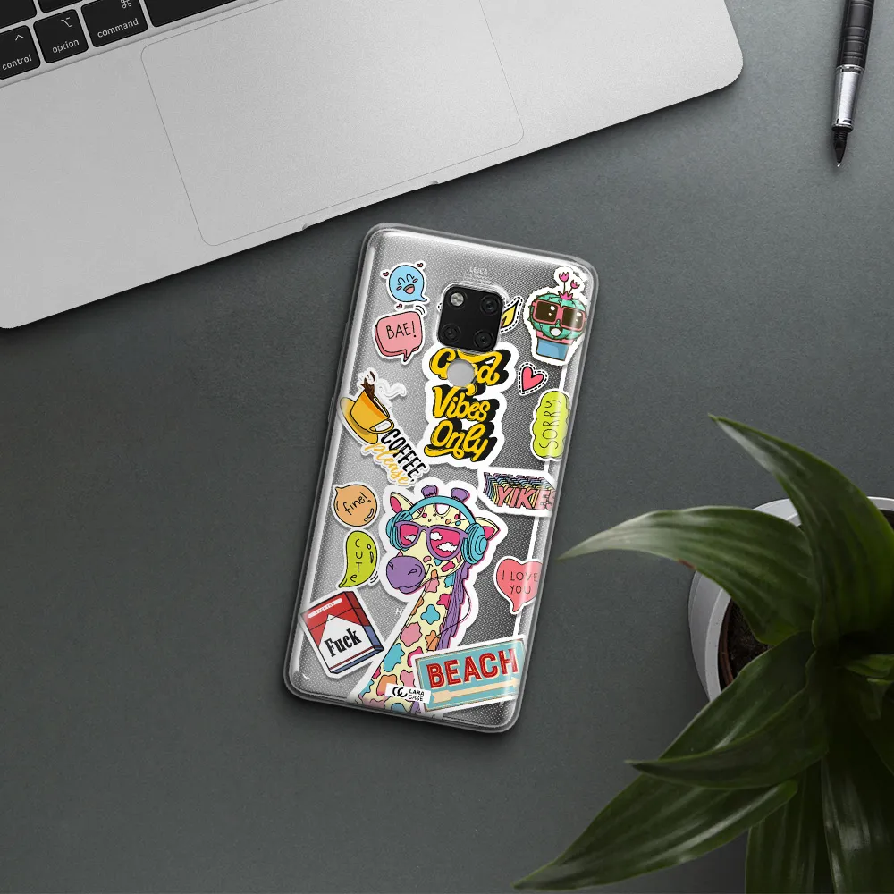 Giraffe Sticker Huawei Mate 20X Clear TPU Case