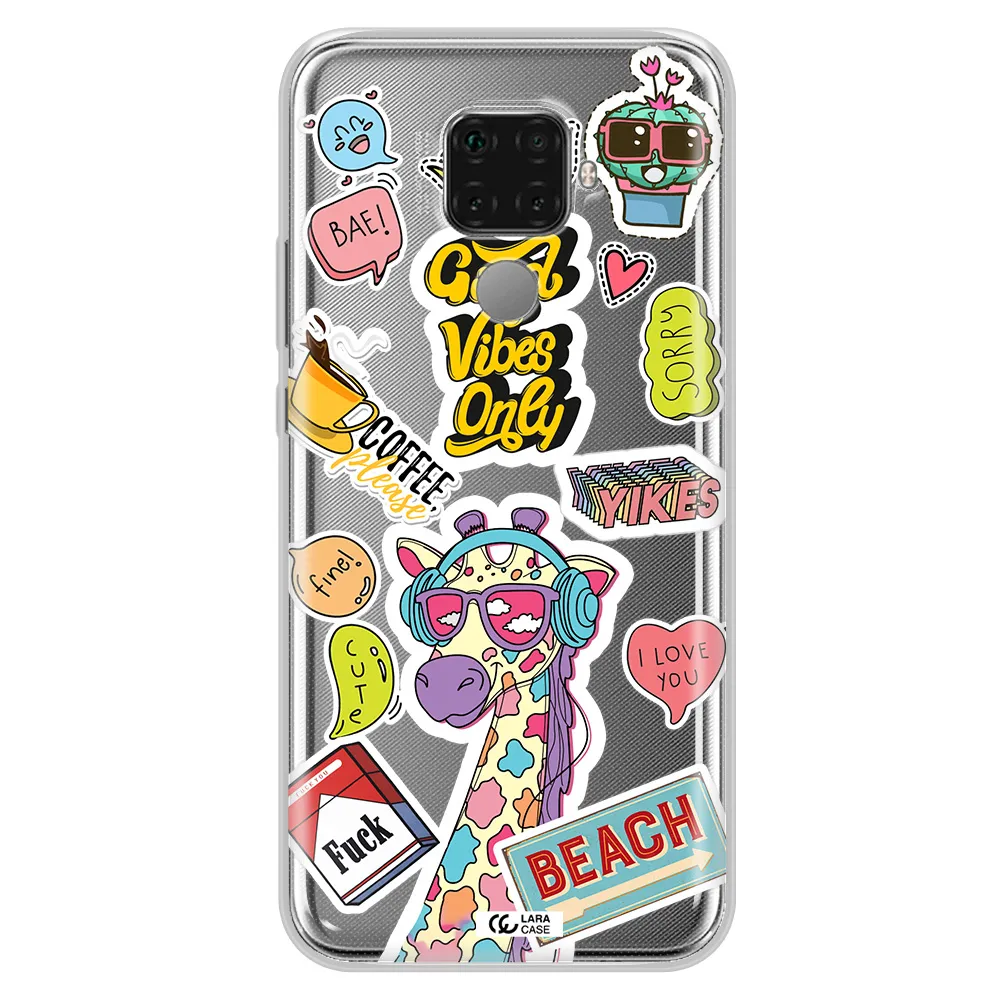 Giraffe Sticker Huawei Mate 30 Lite Clear TPU Case