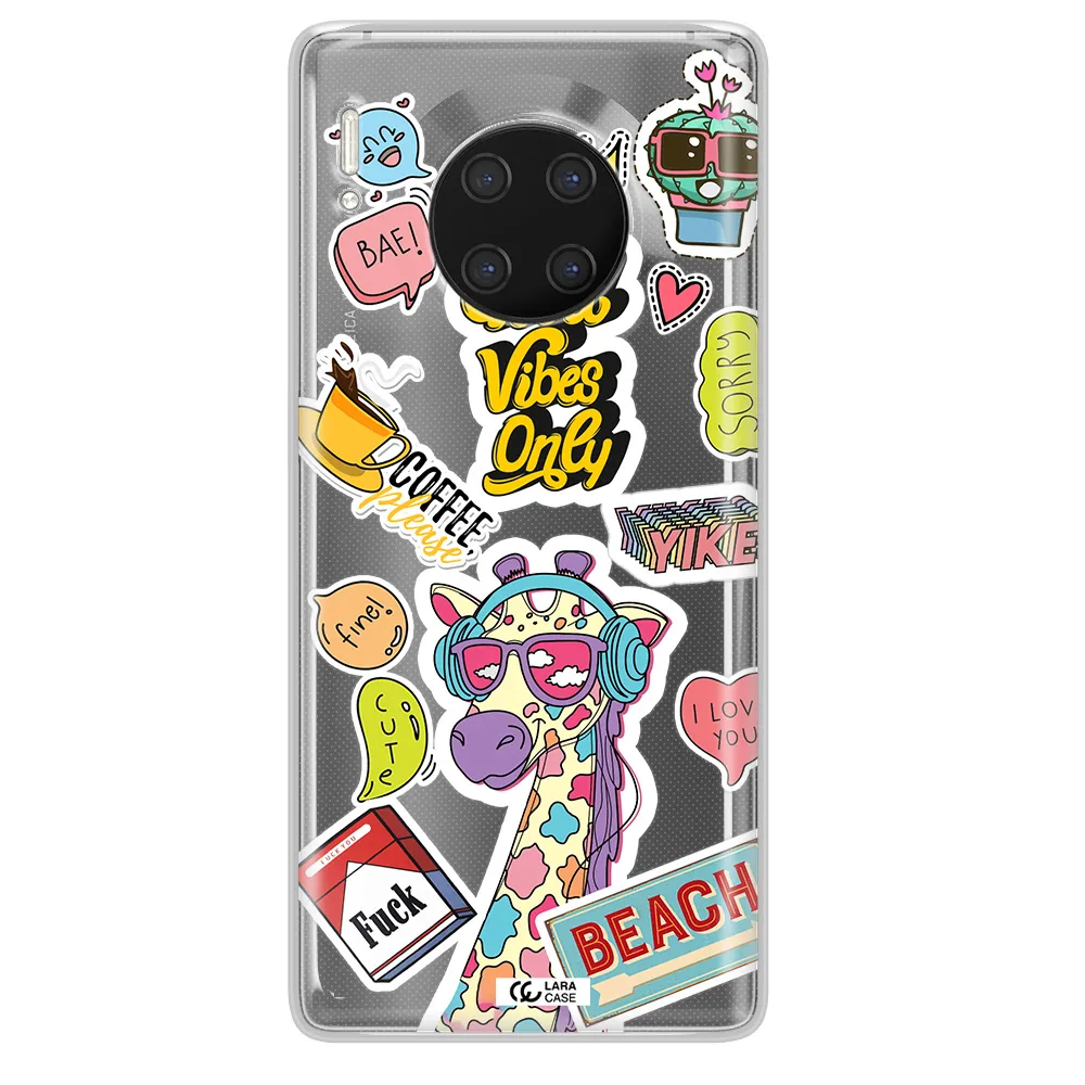 Giraffe Sticker Huawei Mate 30 Pro Clear TPU Case