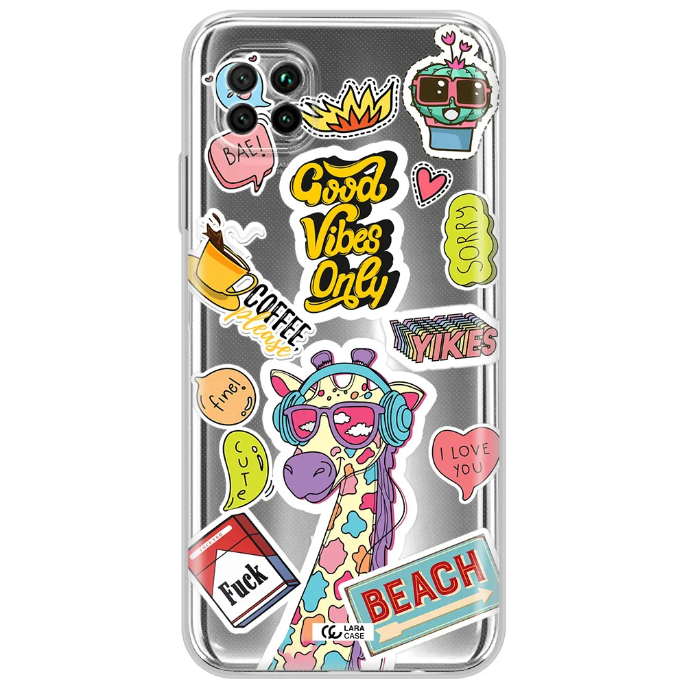 Giraffe Sticker Huawei Nova 7I Clear Tpu Case