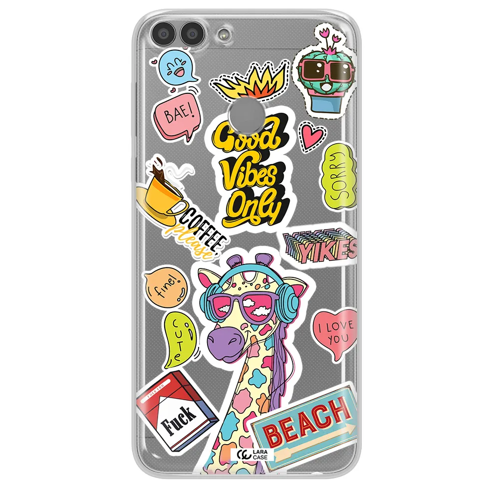 Giraffe Sticker Huawei P Smart 2017 Clear TPU Case