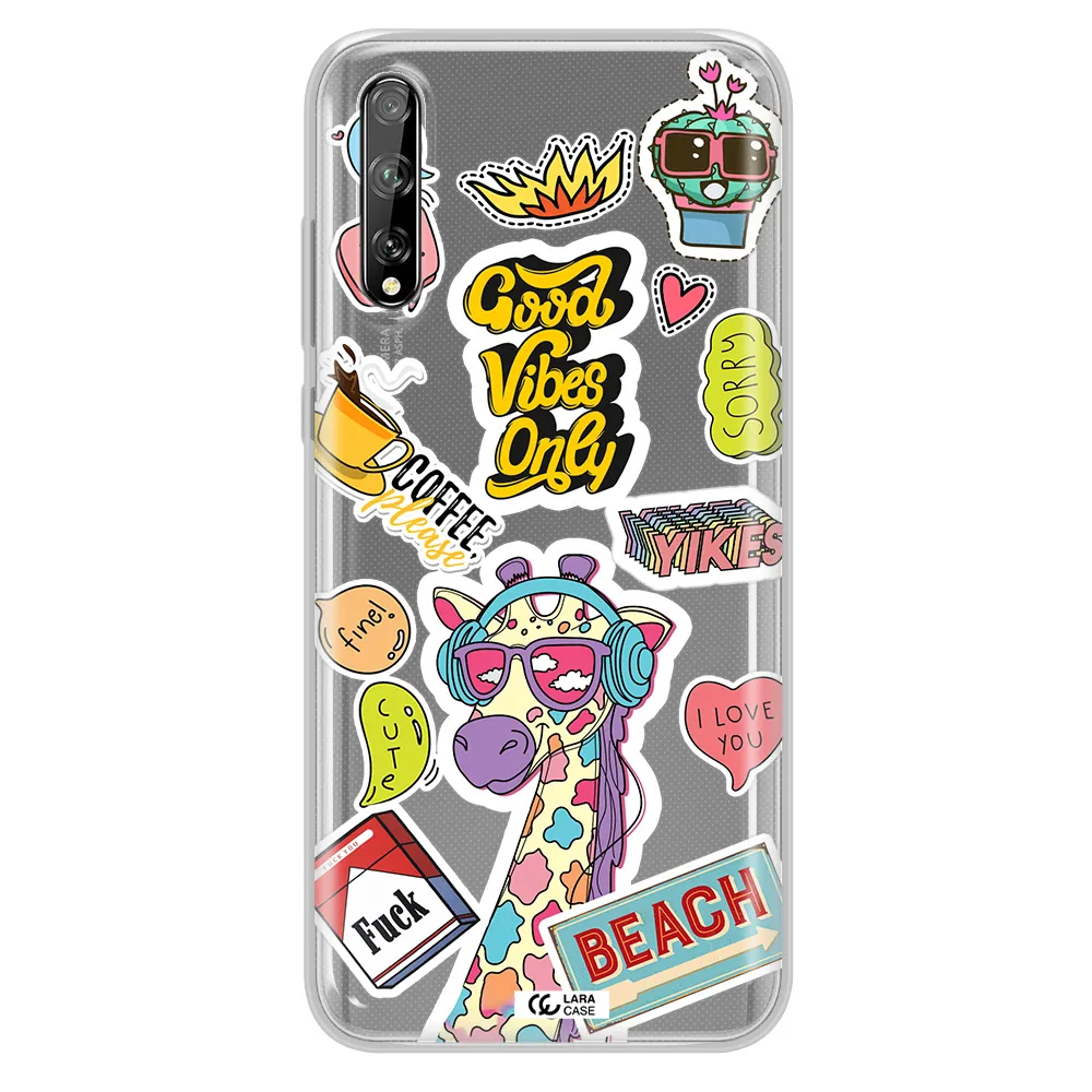 Giraffe Sticker Huawei P Smart S Clear TPU Case