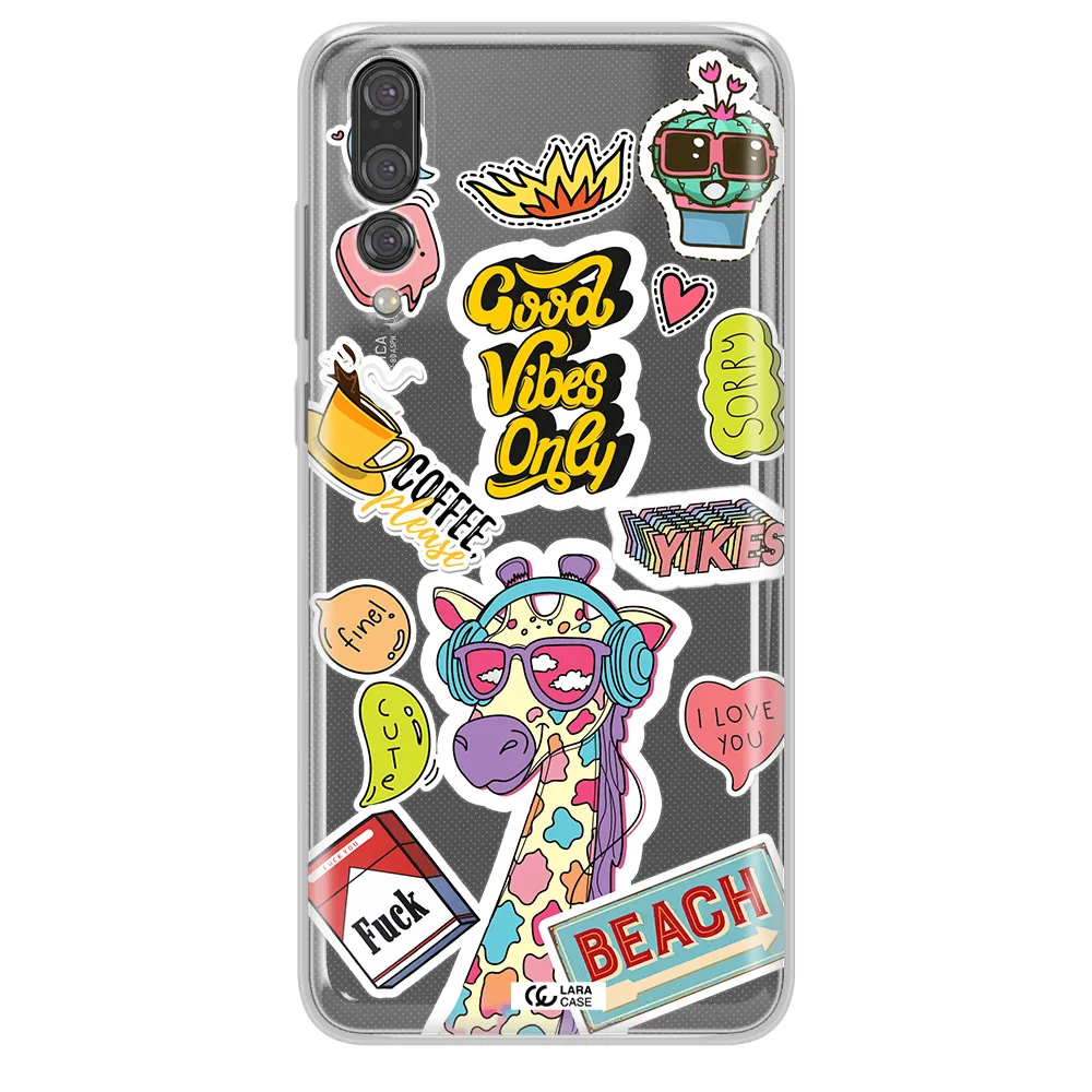 Giraffe Sticker Huawei P20 Pro Clear TPU Case
