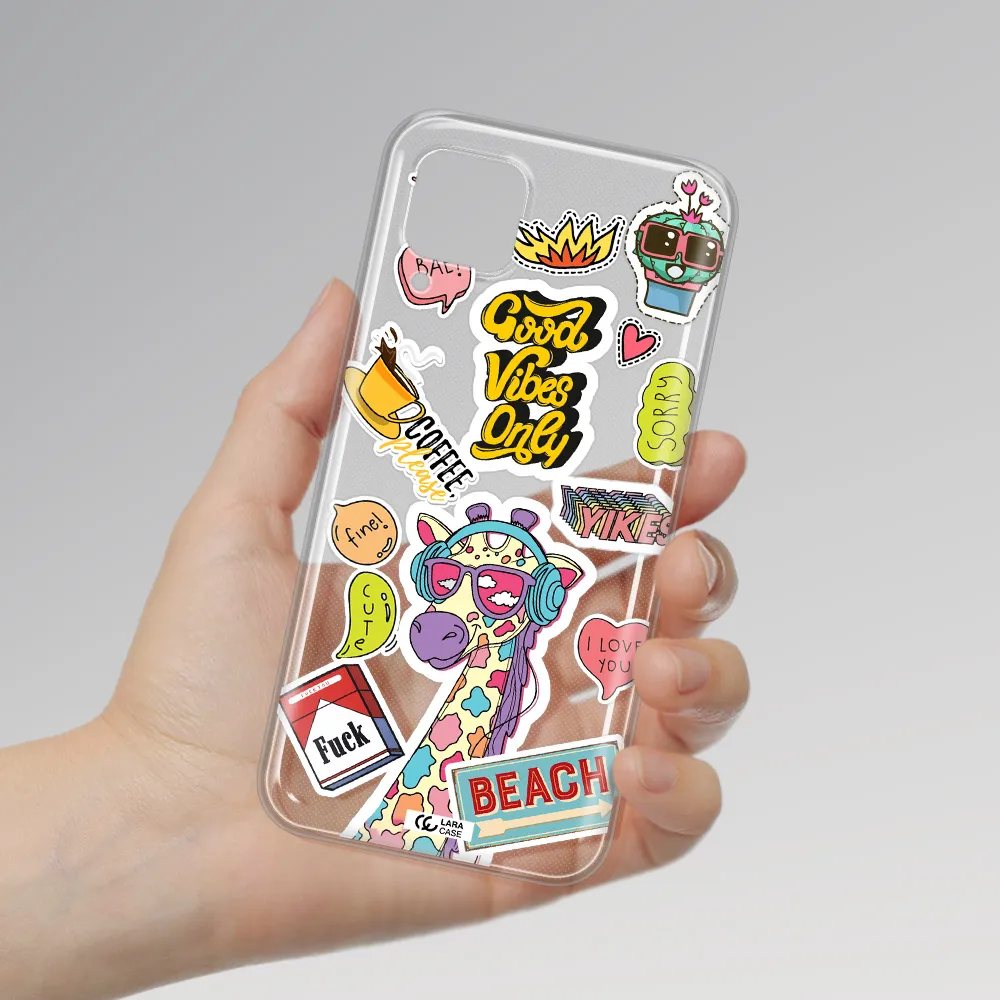 Giraffe Sticker Huawei P40 Lite Clear TPU Case