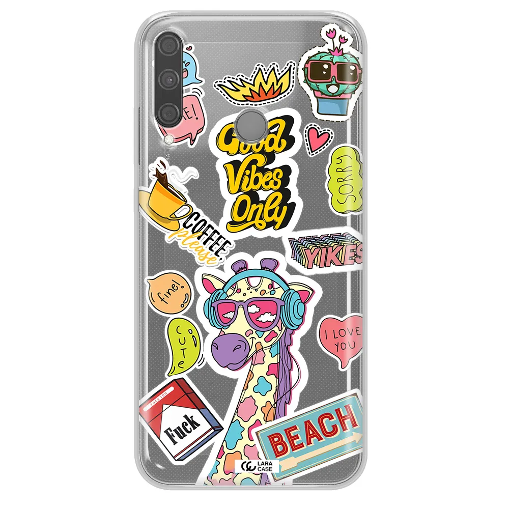 Giraffe Sticker Huawei P40 Lite E Clear TPU Case