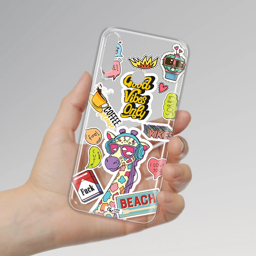 Giraffe Sticker Huawei P40 Lite E Clear TPU Case