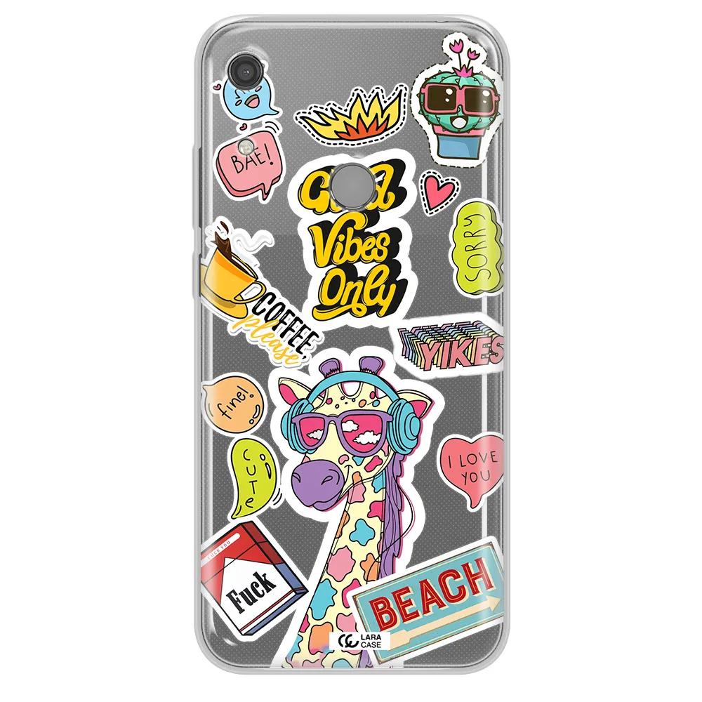 Giraffe Sticker Huawei Y6S Clear TPU Case
