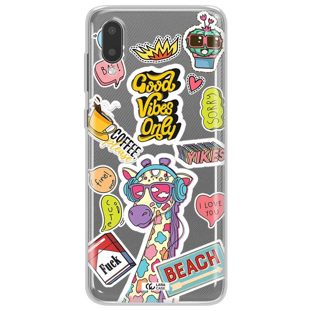 Giraffe Sticker Samsung A02 Clear TPU Case