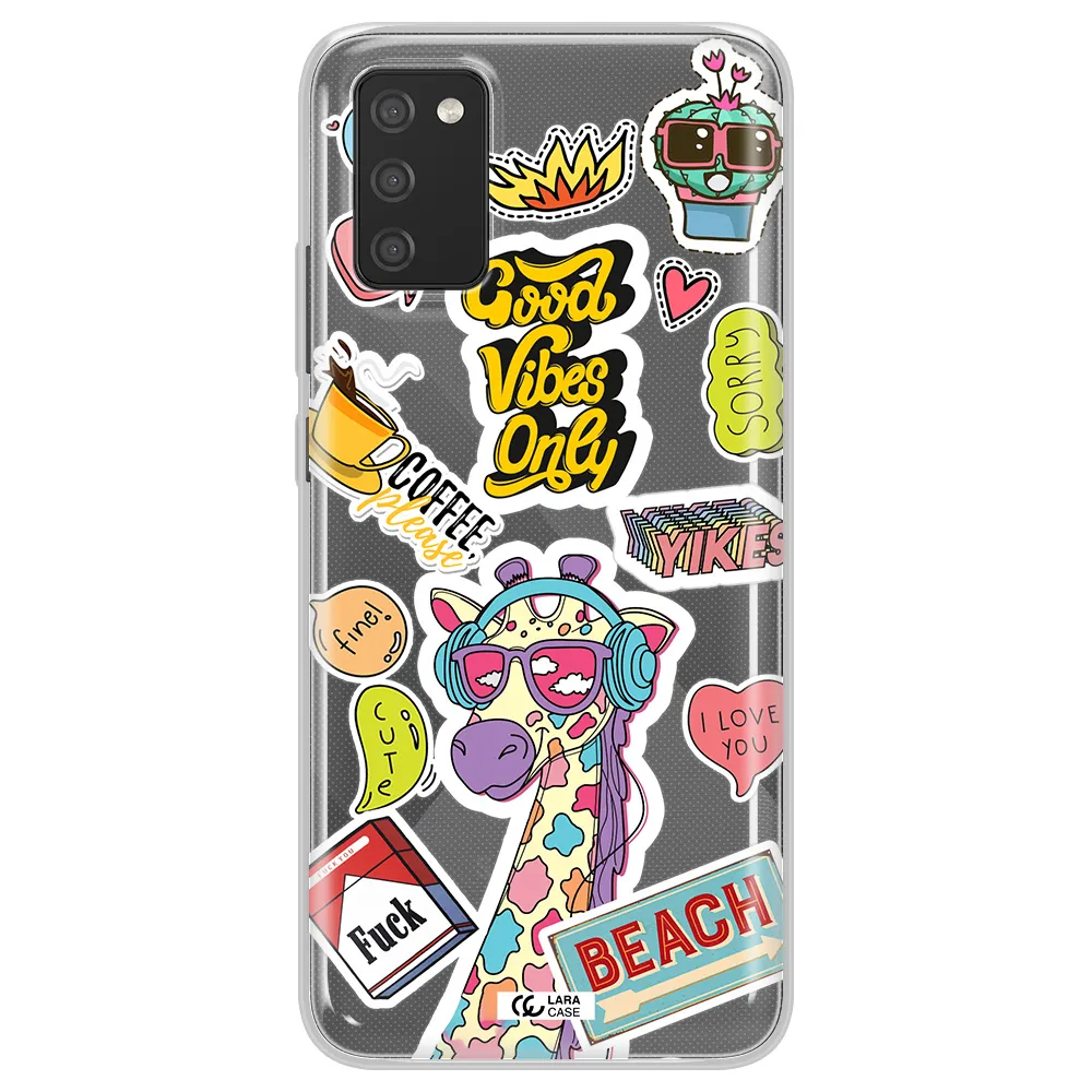Giraffe Sticker Samsung A02S Clear TPU Case