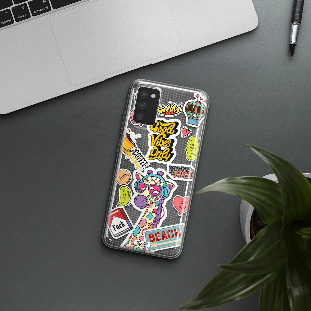 Giraffe Sticker Samsung A02S Clear TPU Case