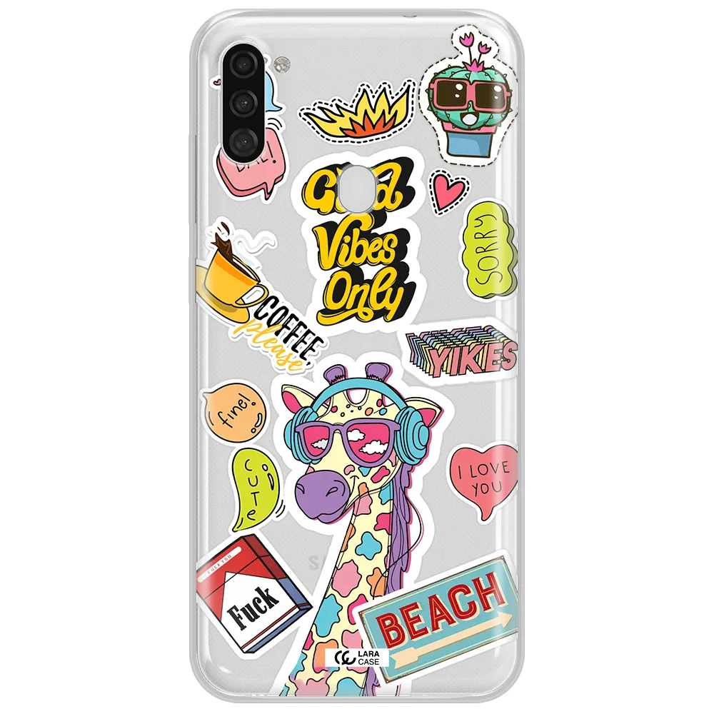 Giraffe Sticker Samsung A11 Clear TPU Case