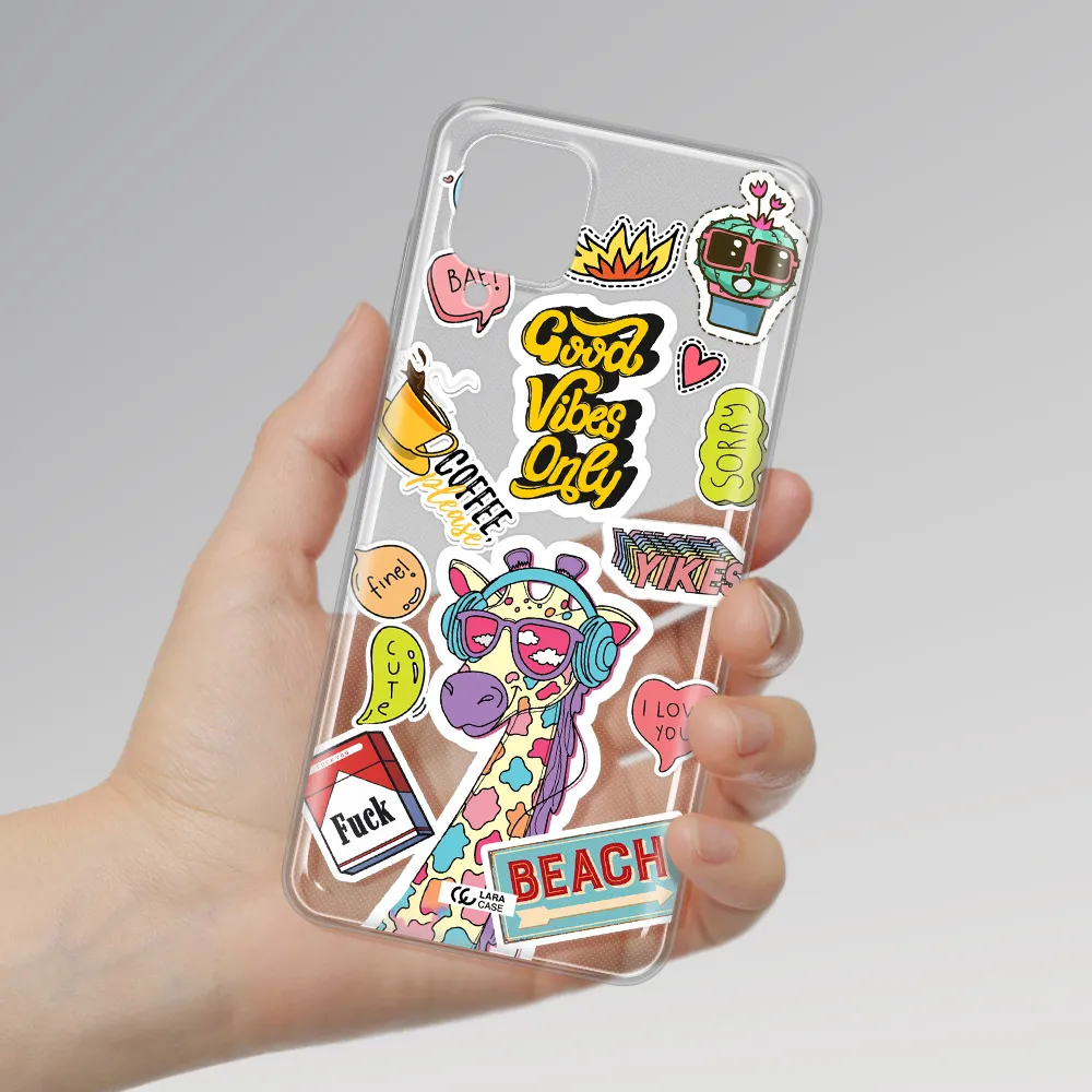 Giraffe Sticker Samsung A12 4g Clear TPU Case
