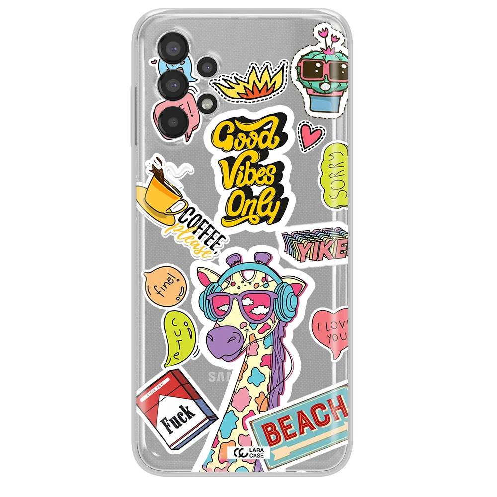 Giraffe Sticker Samsung A13 Clear TPU Case