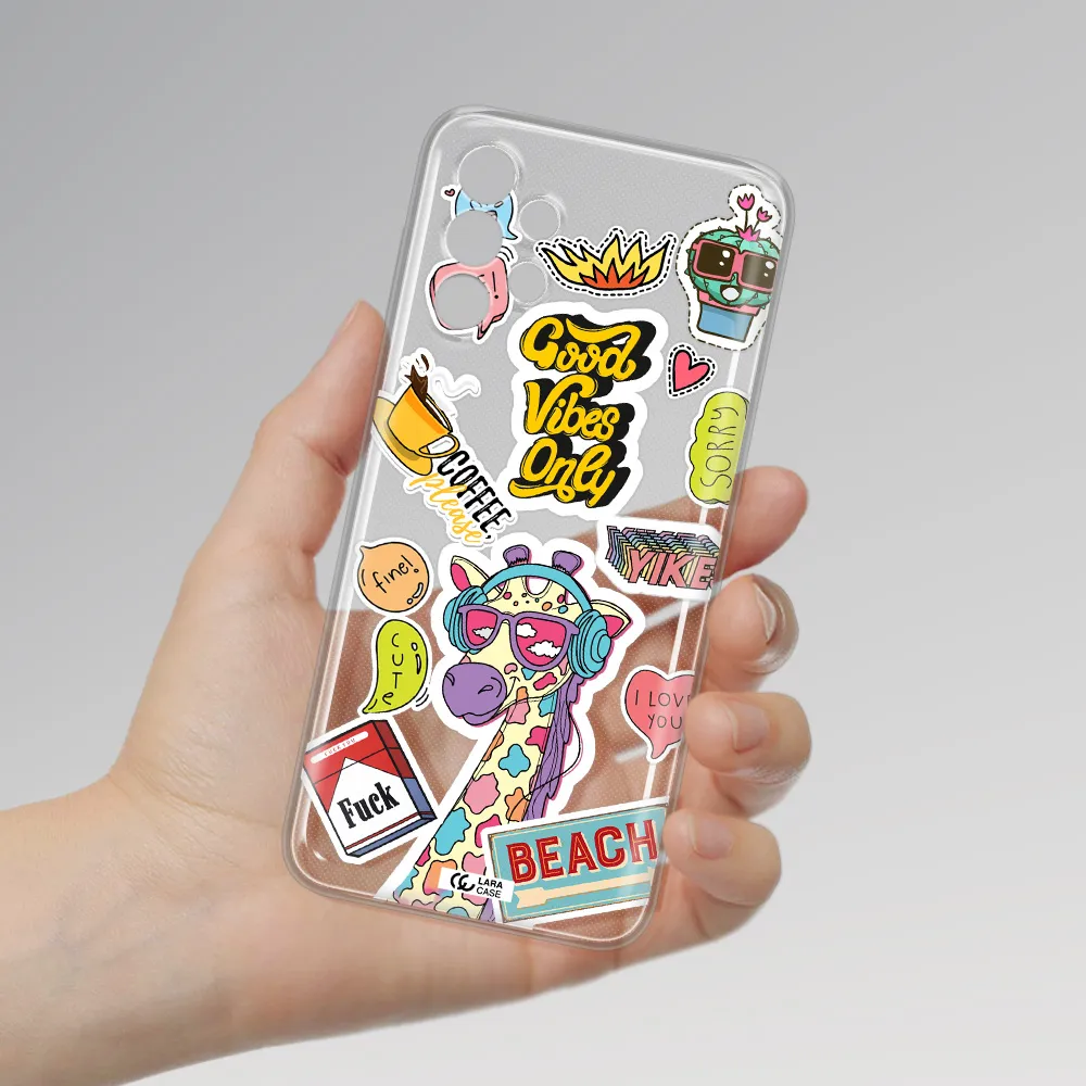 Giraffe Sticker Samsung A13 Clear TPU Case