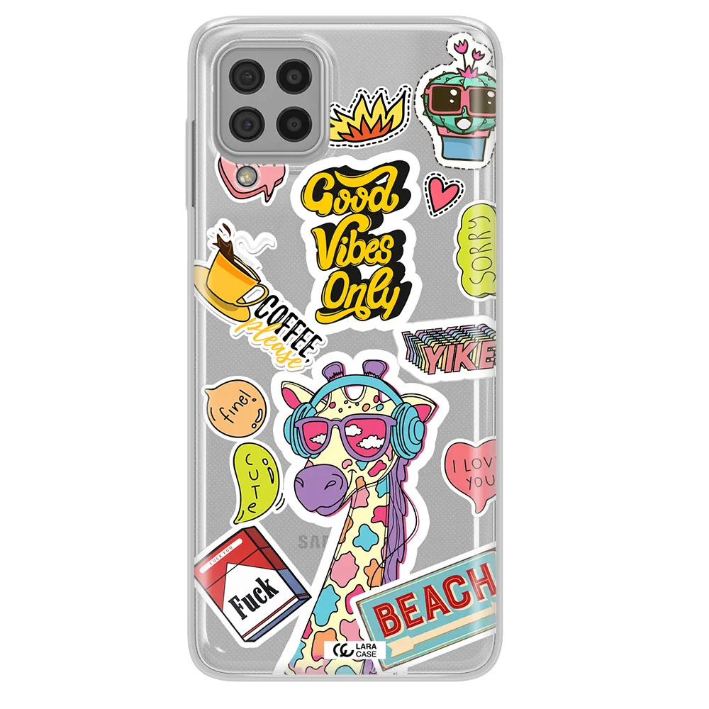 Giraffe Sticker Samsung A22 4g Clear TPU Case