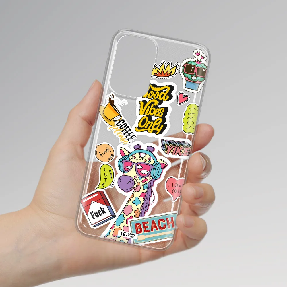 Giraffe Sticker Samsung A23 Clear TPU Case
