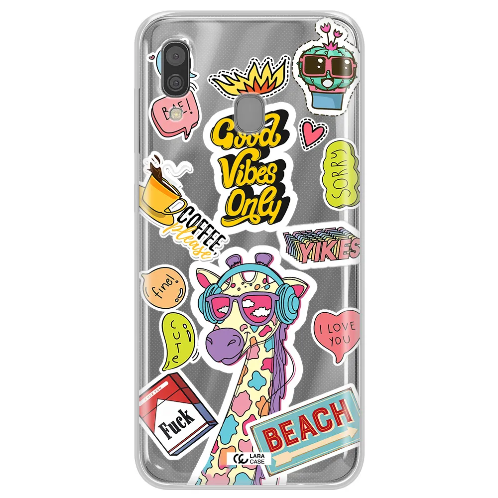 Giraffe Sticker Samsung A30 Clear TPU Case