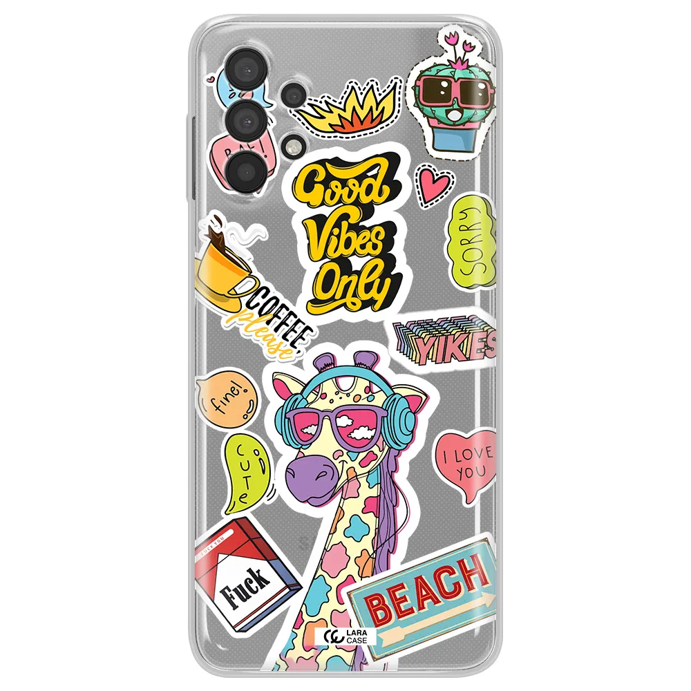 Giraffe Sticker Samsung A32 4G Clear Tpu Case