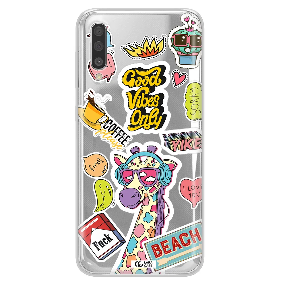 Giraffe Sticker Samsung A50 Clear TPU Case