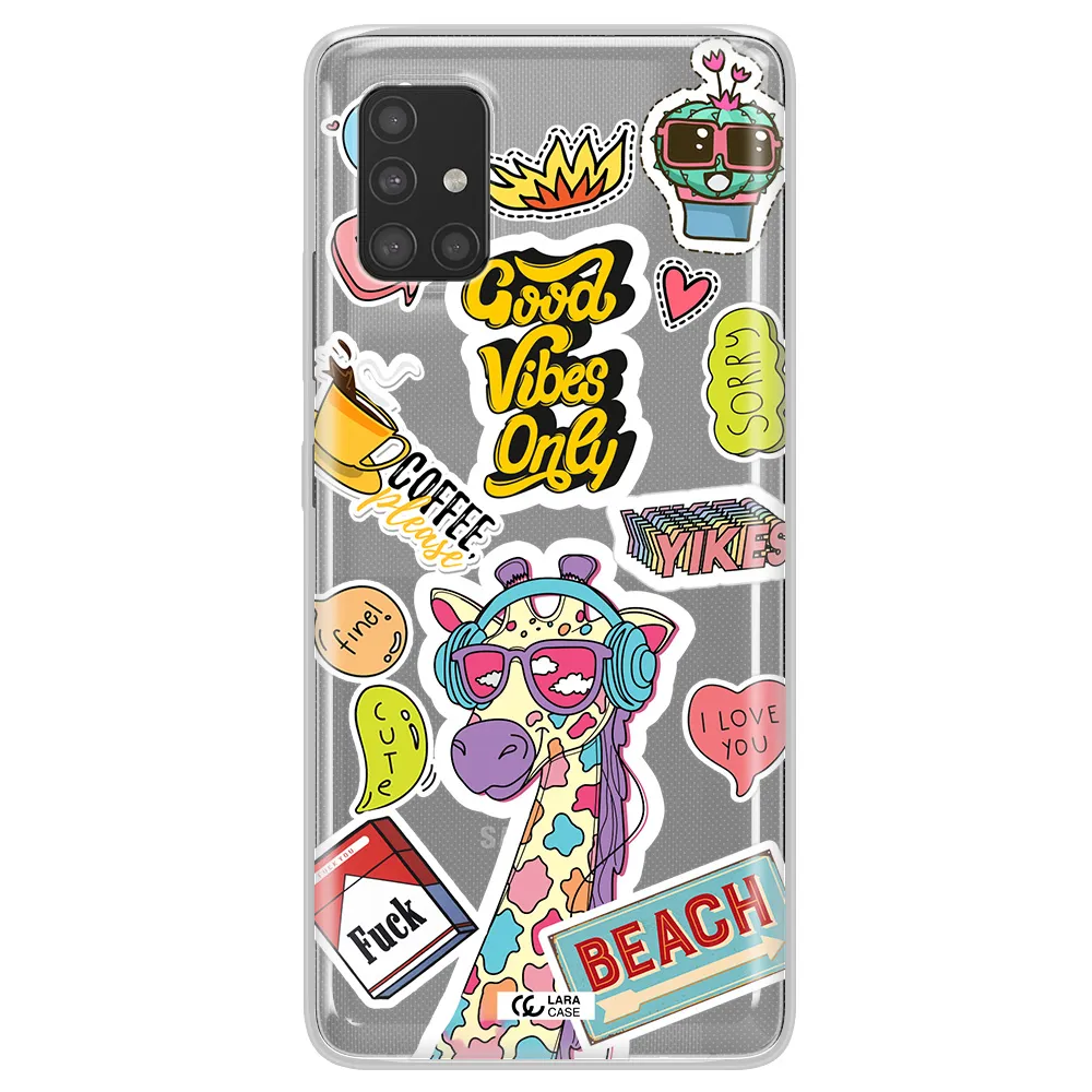 Giraffe Sticker Samsung A51 Clear TPU Case