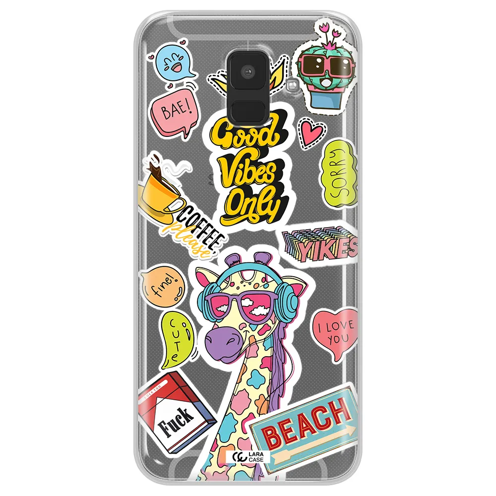 Giraffe Sticker Samsung A6 Clear TPU Case