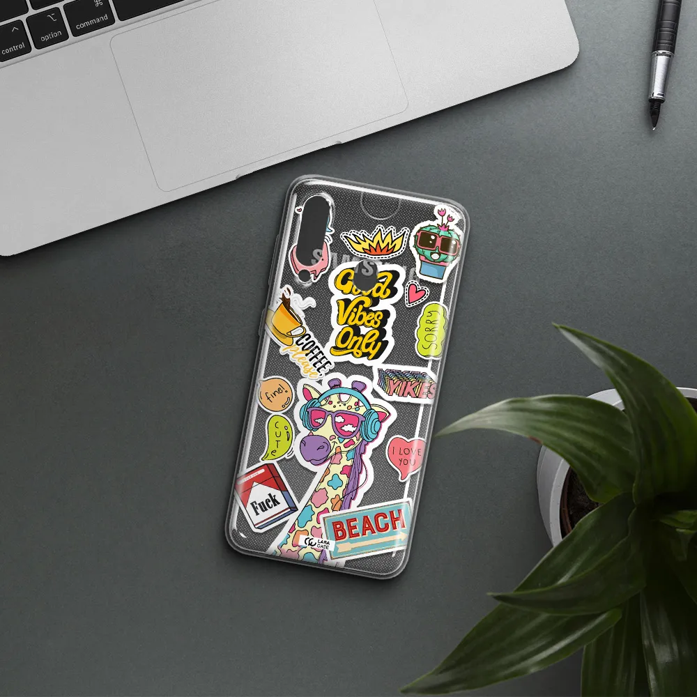 Giraffe Sticker Samsung A60 Clear TPU Case