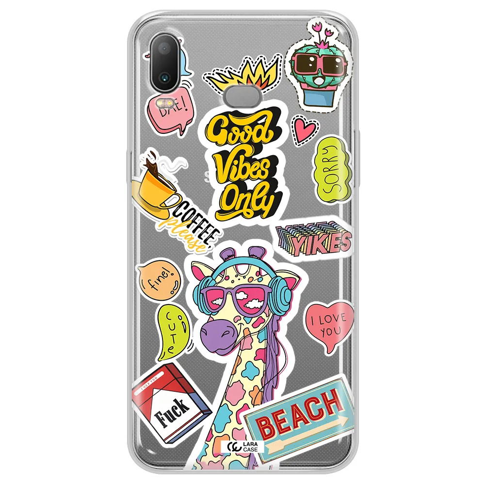 Giraffe Sticker Samsung A6S Clear TPU Case