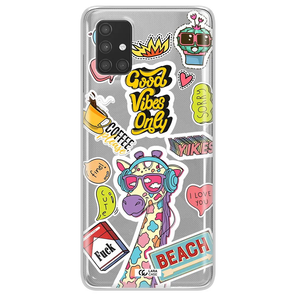 Giraffe Sticker Samsung A71 Clear TPU Case