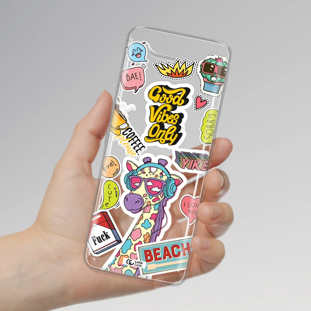 Giraffe Sticker Samsung A80 Clear TPU Case