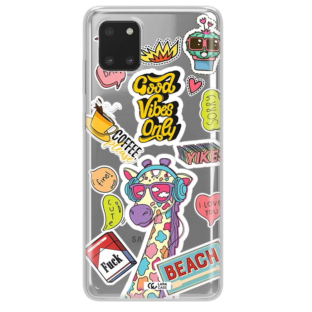 Giraffe Sticker Samsung A81 Clear TPU Case
