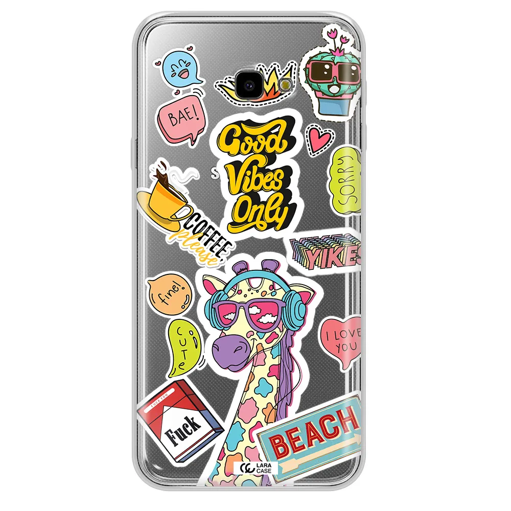 Giraffe Sticker Samsung J4 Plus Clear TPU Case