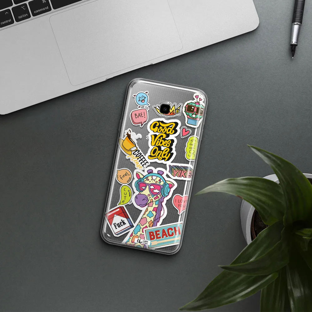 Giraffe Sticker Samsung J4 Plus Clear TPU Case