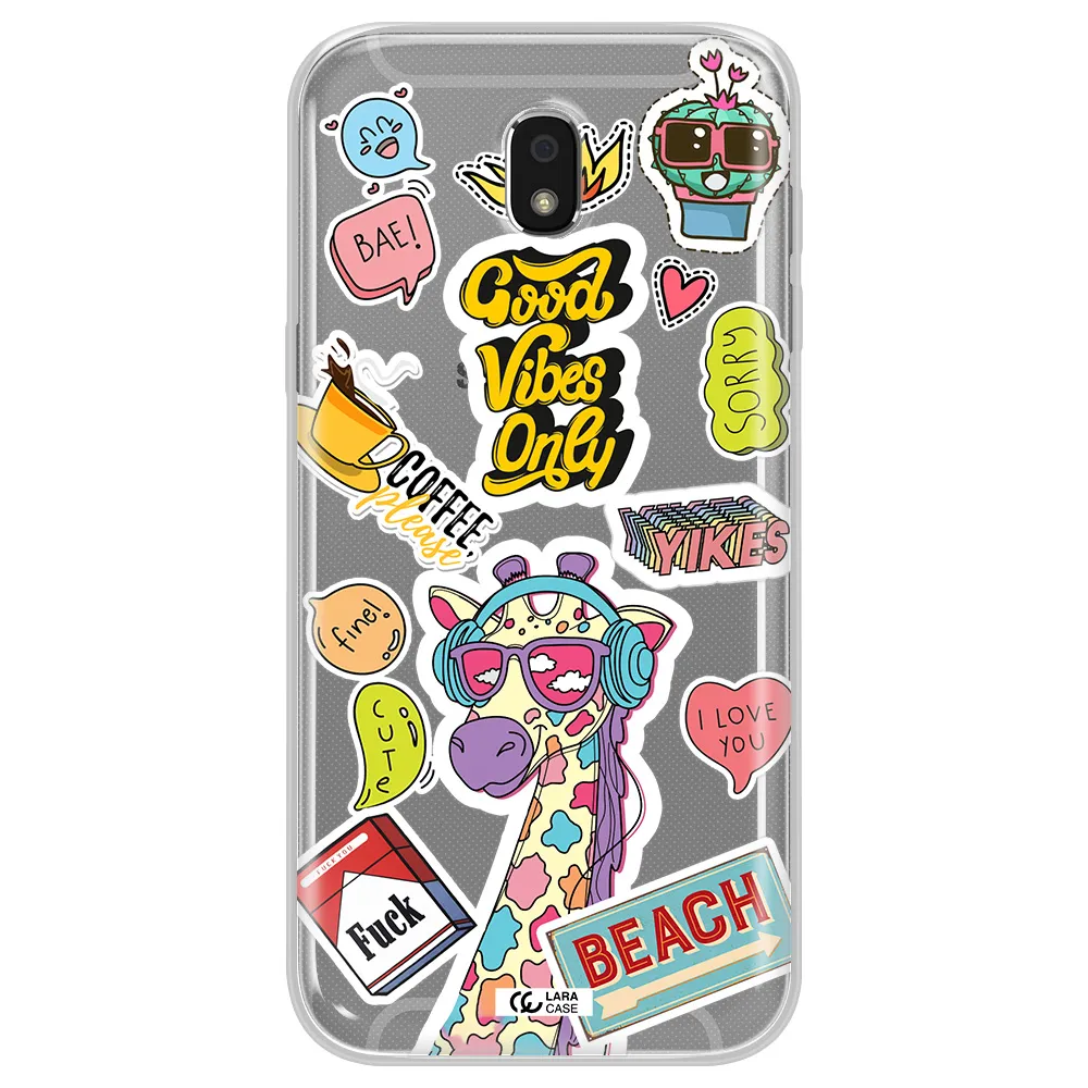 Giraffe Sticker Samsung J5 2017 Clear TPU Case