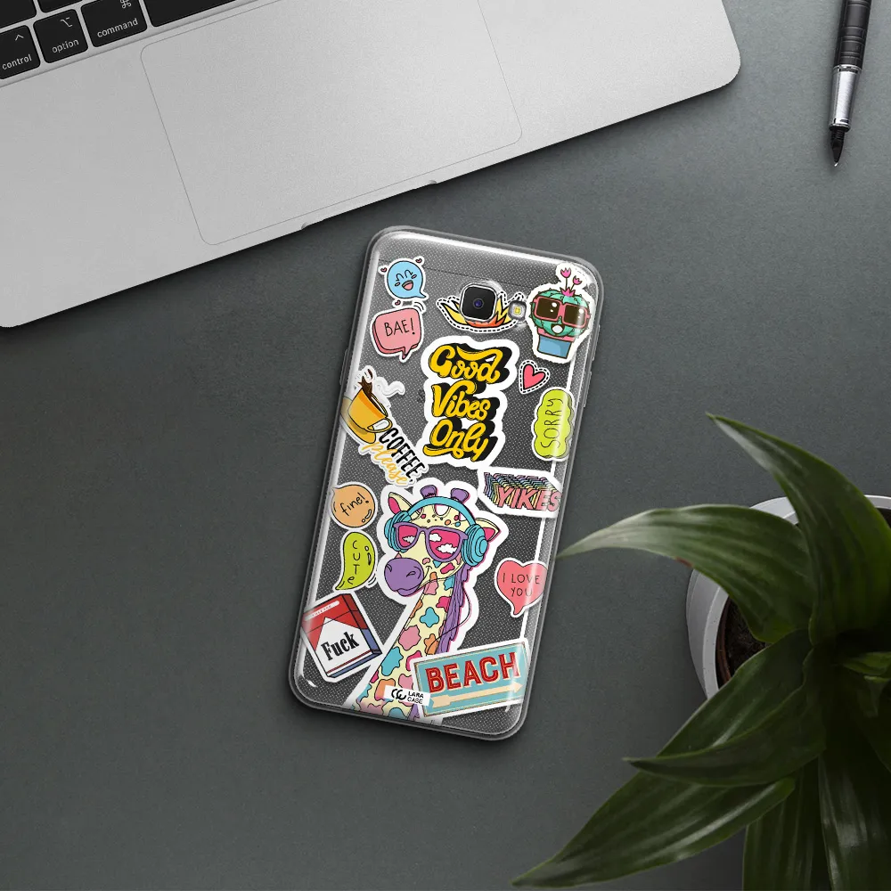 Giraffe Sticker Samsung J5 Prime Clear TPU Case