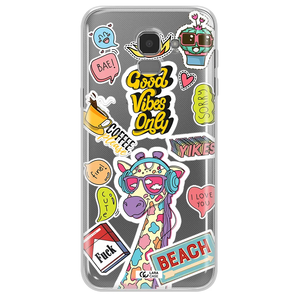 Giraffe Sticker Samsung J6 Clear TPU Case