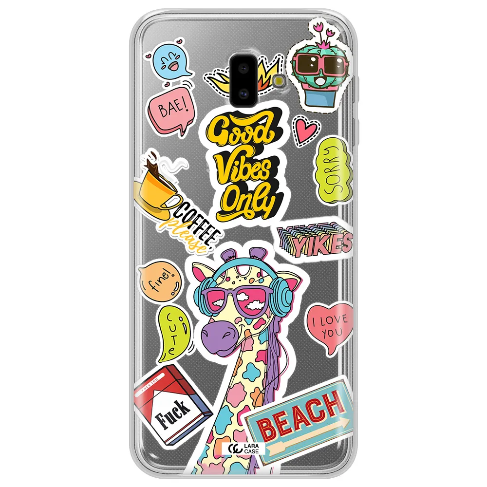 Giraffe Sticker Samsung J6 Plus Clear TPU Case