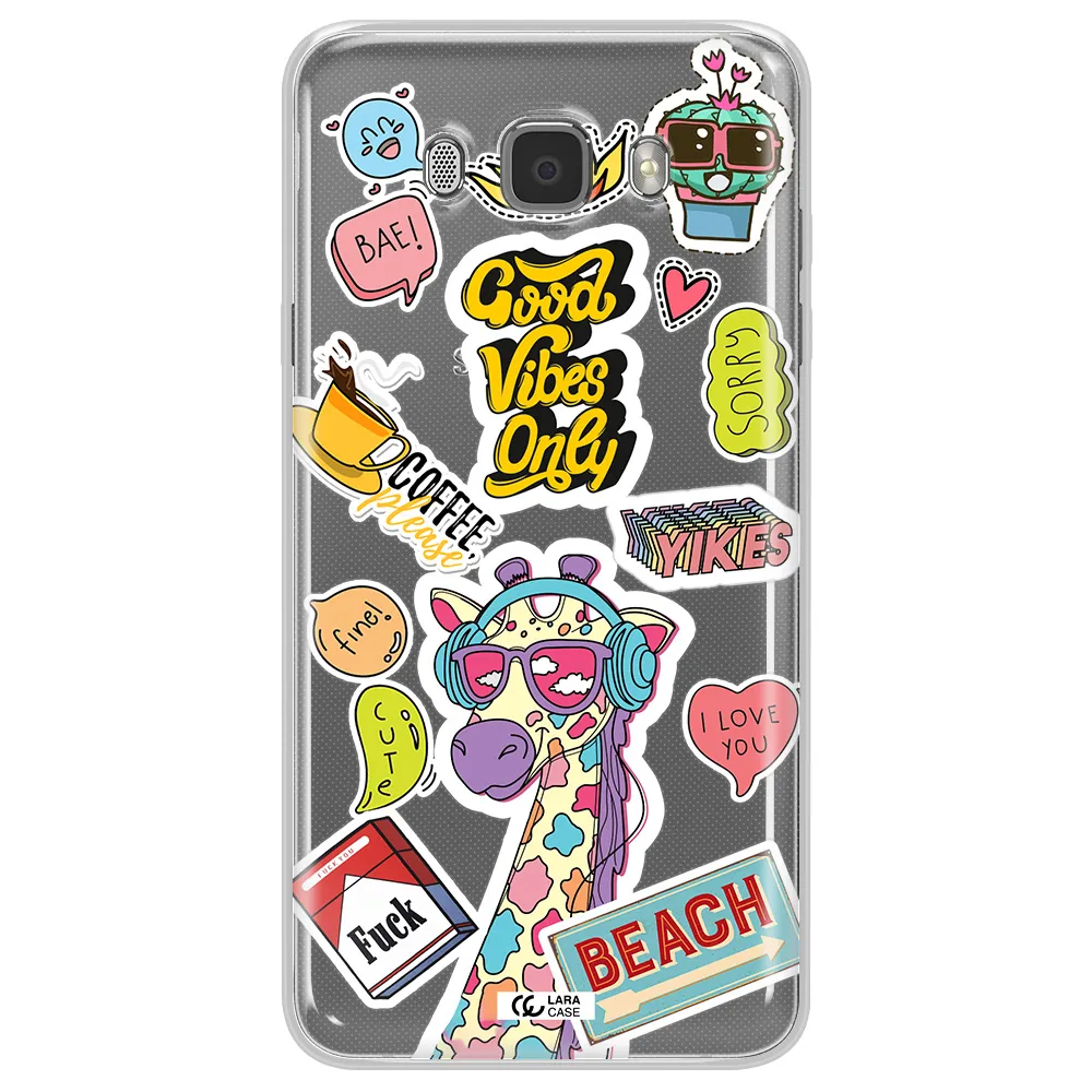 Giraffe Sticker Samsung J7 2016 Clear TPU Case