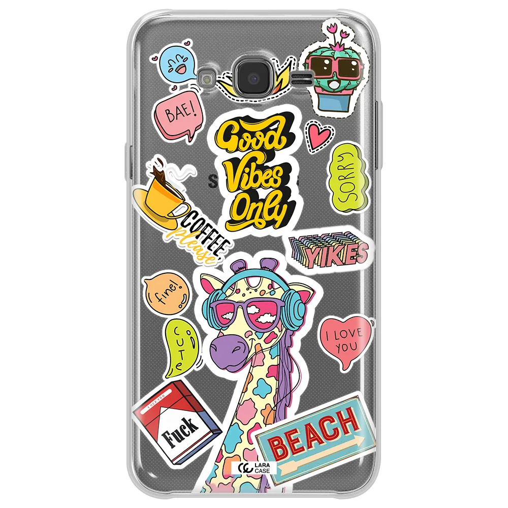 Giraffe Sticker Samsung J7 Clear TPU Case