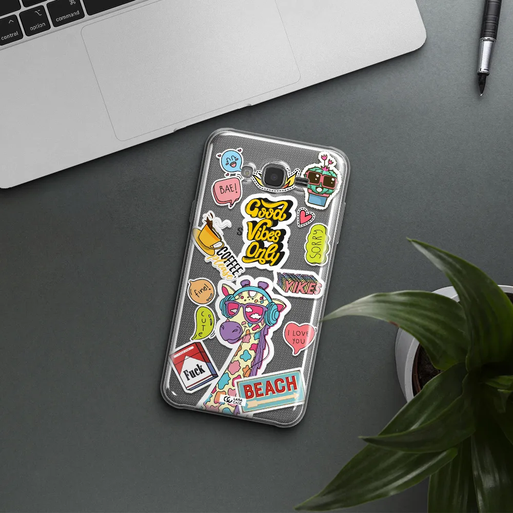 Giraffe Sticker Samsung J7 Clear TPU Case