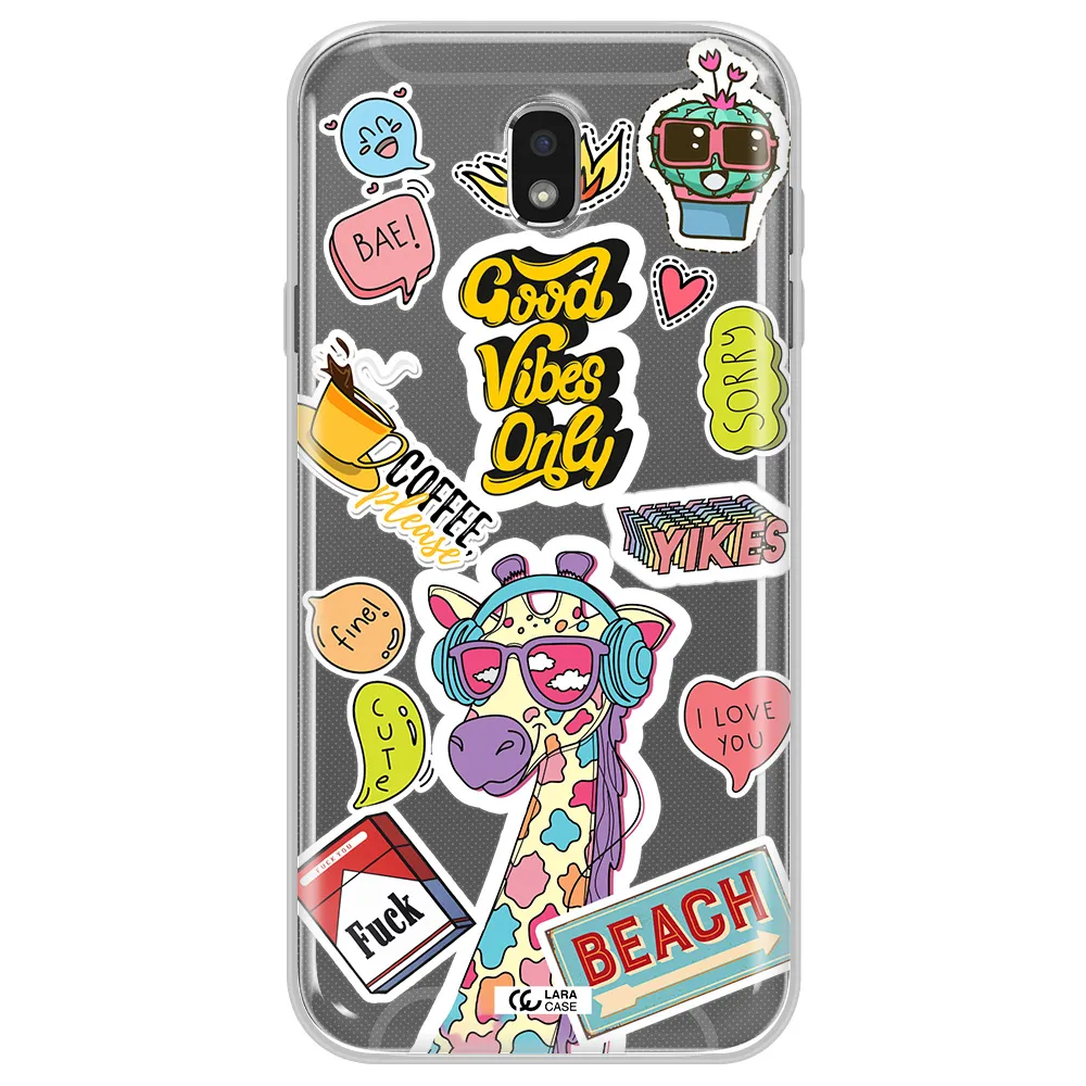 Giraffe Sticker Samsung J7 Pro Clear TPU Case