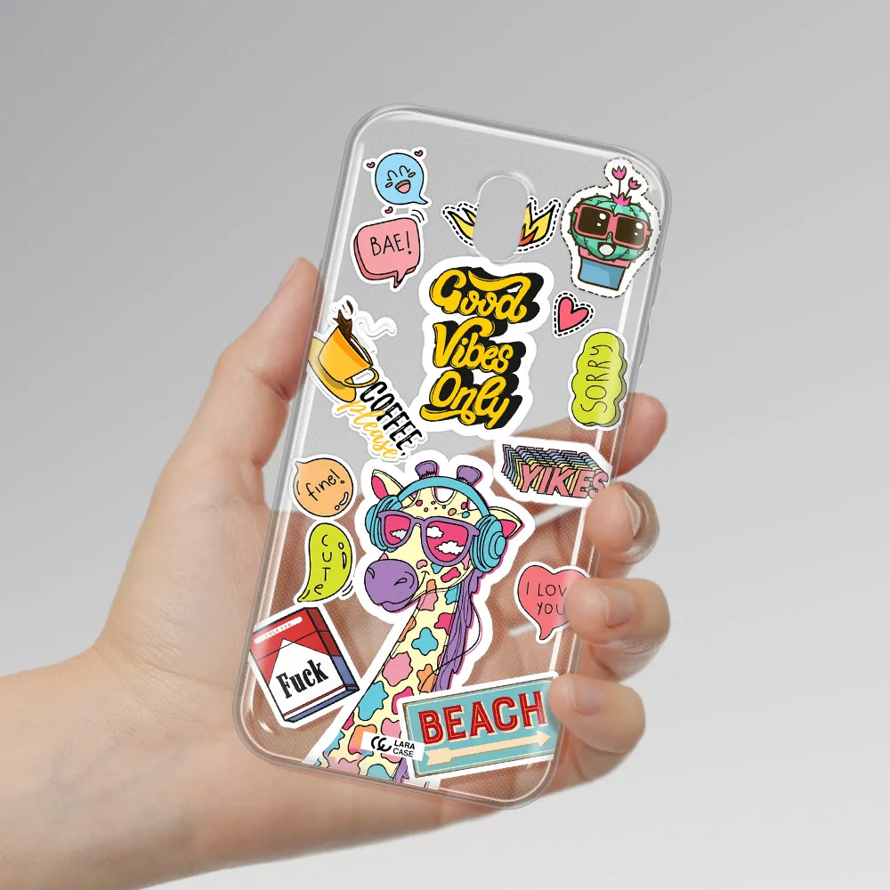 Giraffe Sticker Samsung J7 Pro Clear TPU Case