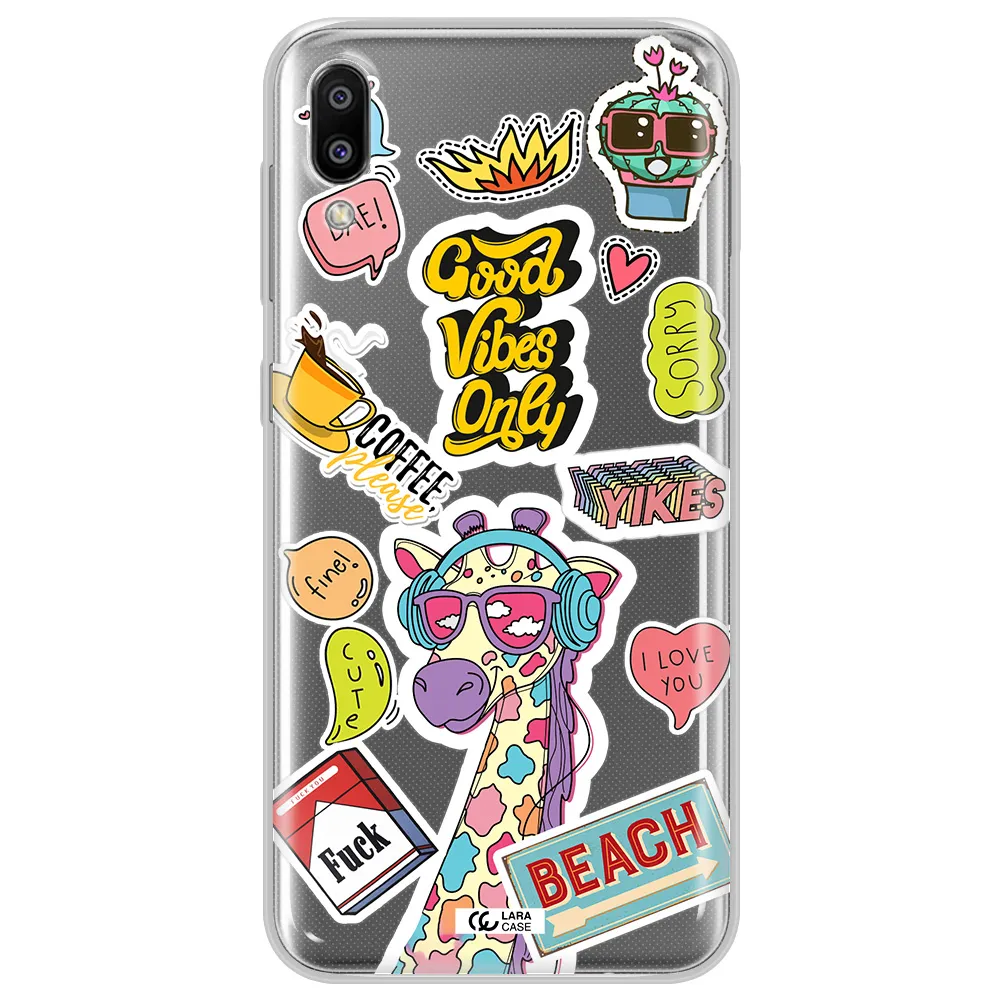 Giraffe Sticker Samsung M10 Clear TPU Case