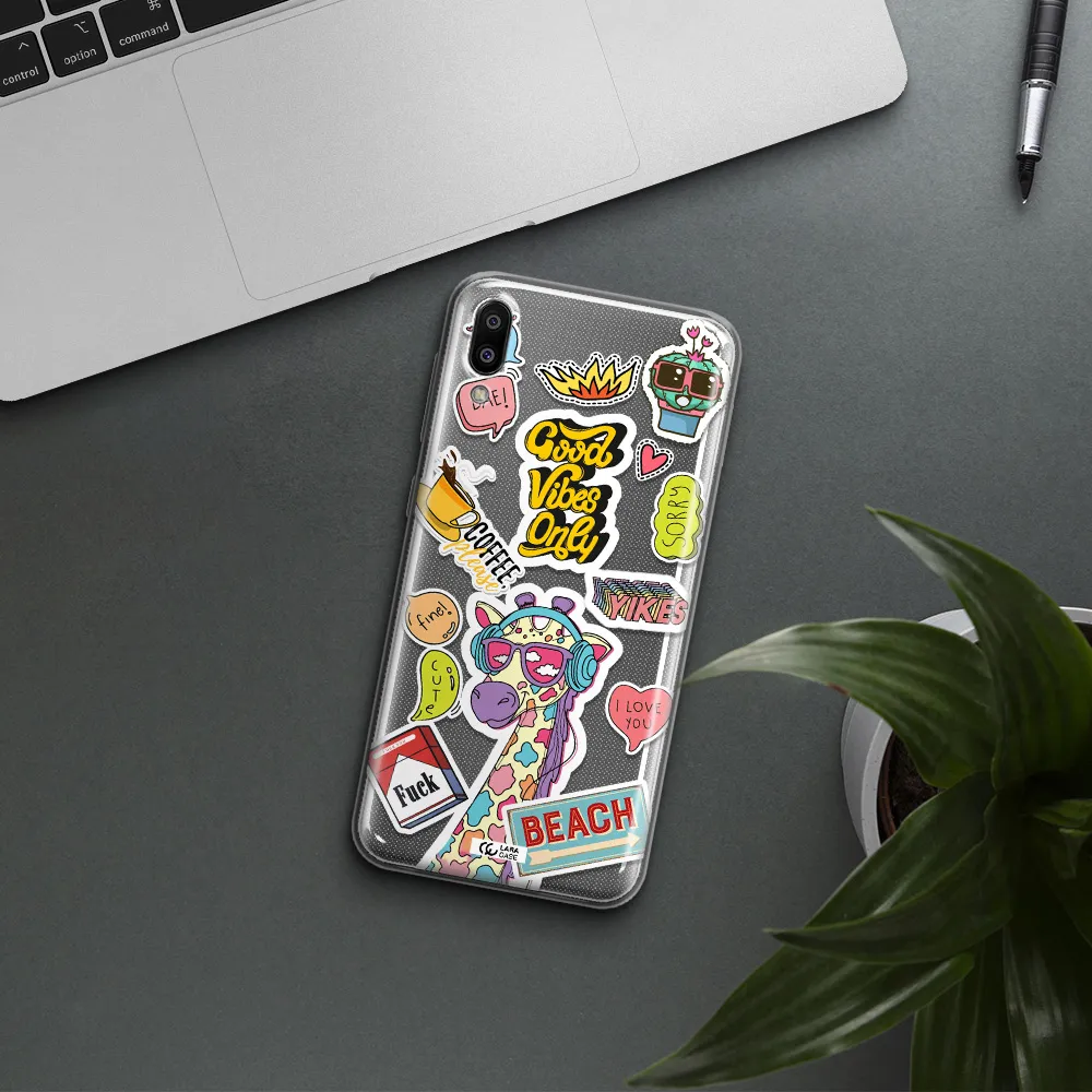Giraffe Sticker Samsung M10 Clear TPU Case