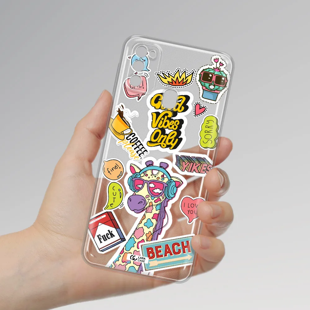 Giraffe Sticker Samsung M30S Clear TPU Case