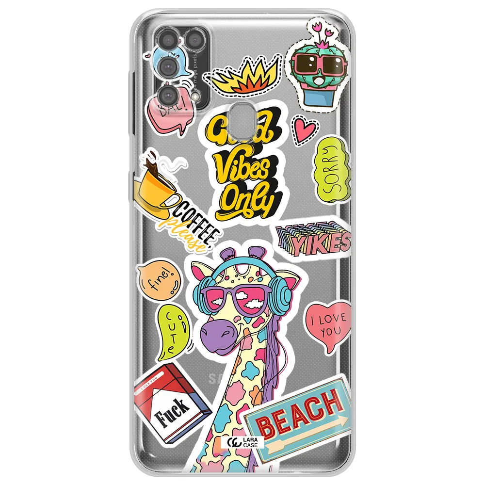 Giraffe Sticker Samsung M31 Clear TPU Case