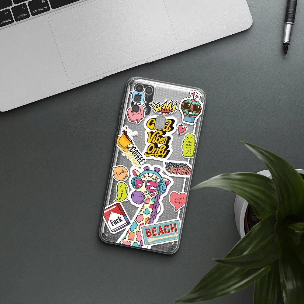 Giraffe Sticker Samsung M31 Clear TPU Case