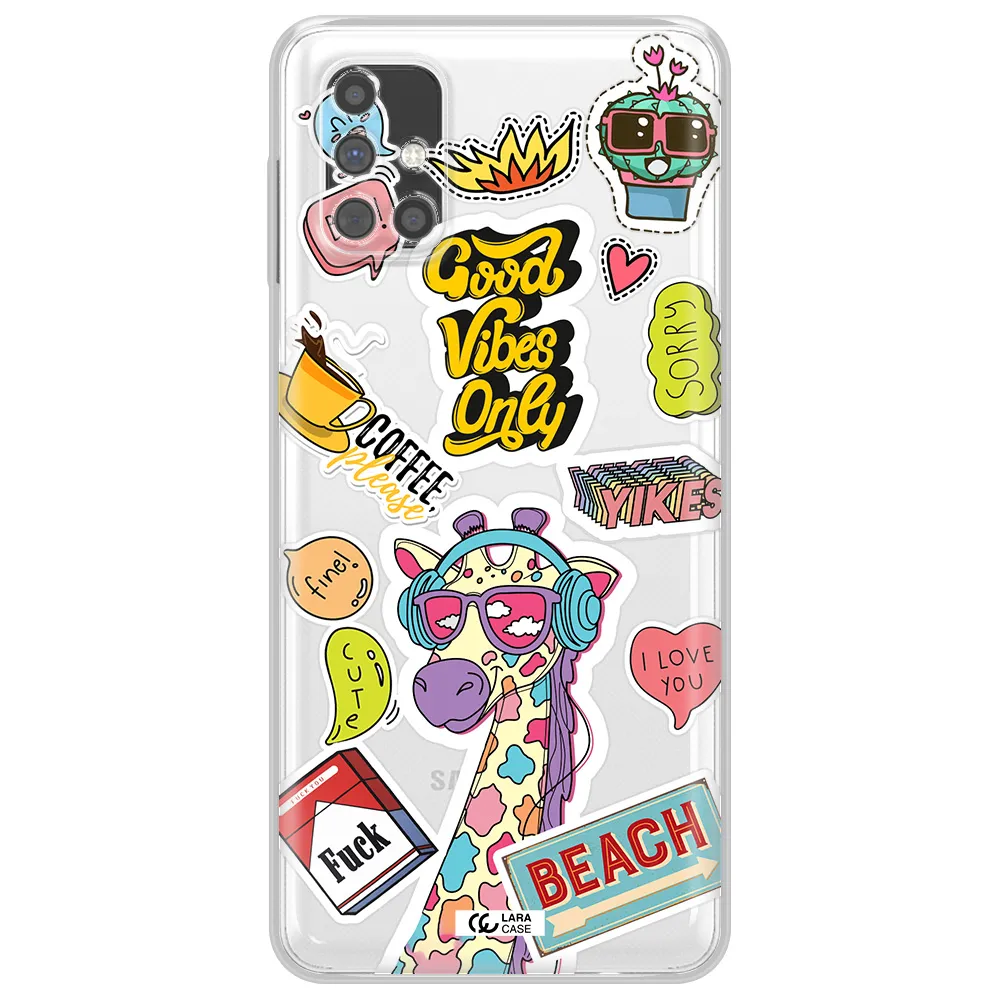 Giraffe Sticker Samsung M31S Clear TPU Case