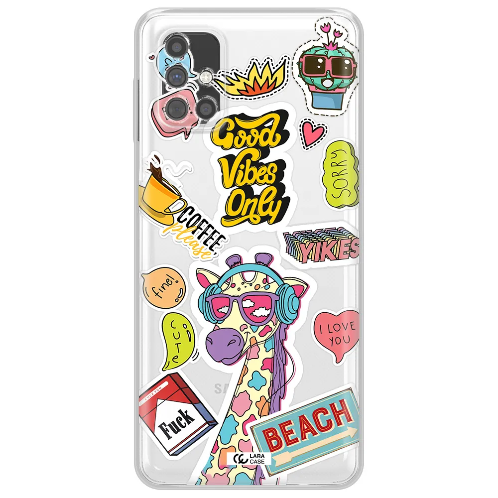 Giraffe Sticker Samsung M51 Clear TPU Case